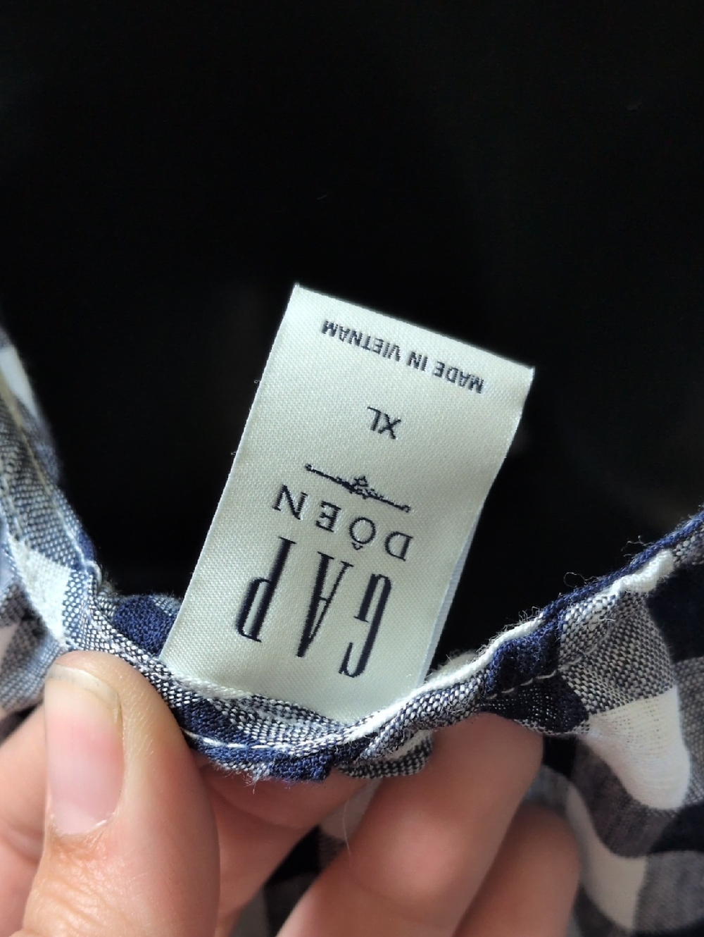 ✨Gap × DÔEN gingham linen midi dress In Blue Check Size XL - Picture 4 of 9
